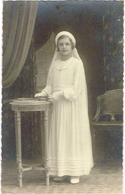 肖像写真　初聖体の女の子                                        [c2867]