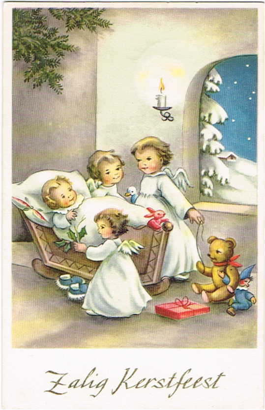 激安正規品 レア アンティーク ポストカード Ebner クリスマス プレゼントを持って来た可愛い天使 B 1931年 その他 Labelians Fr