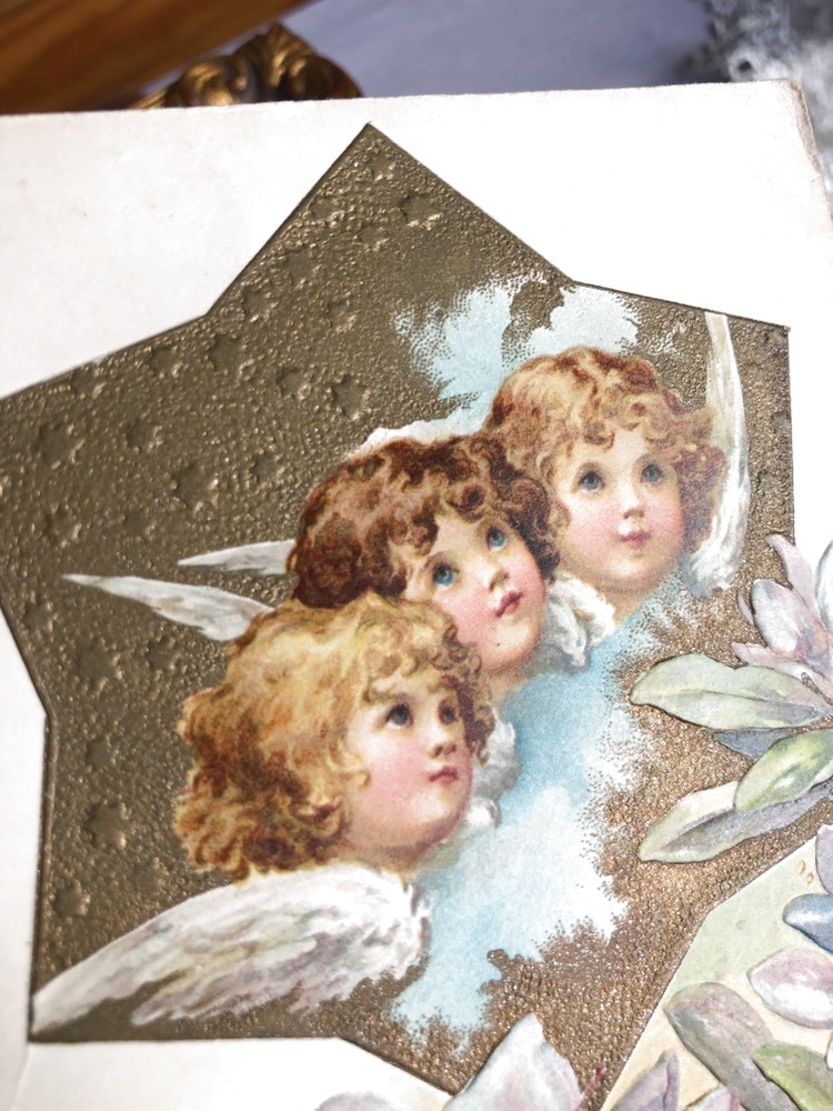 イギリスアンティークポストカード 可愛い天使 - 印刷物