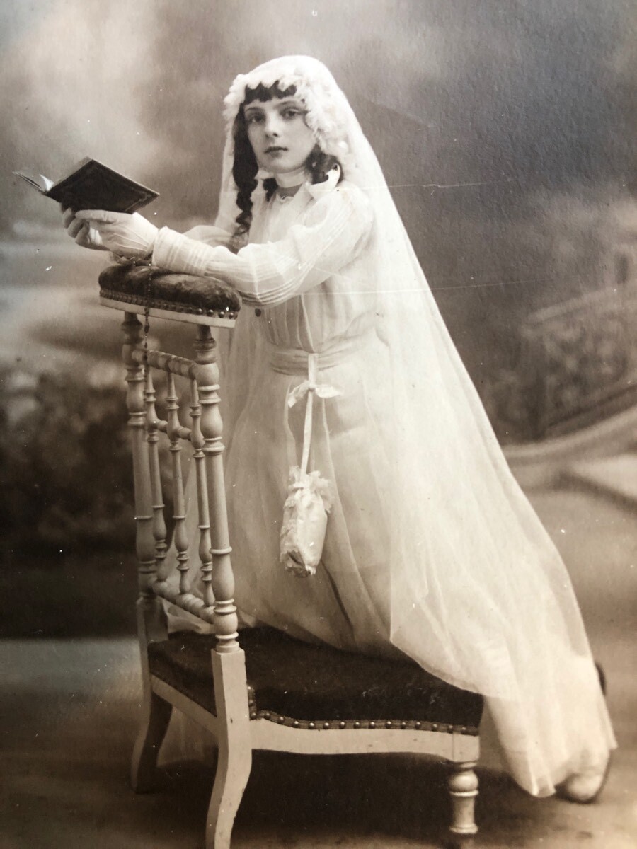 フランスアンティーク 肖像写真 初聖体の少女 - コレクション
