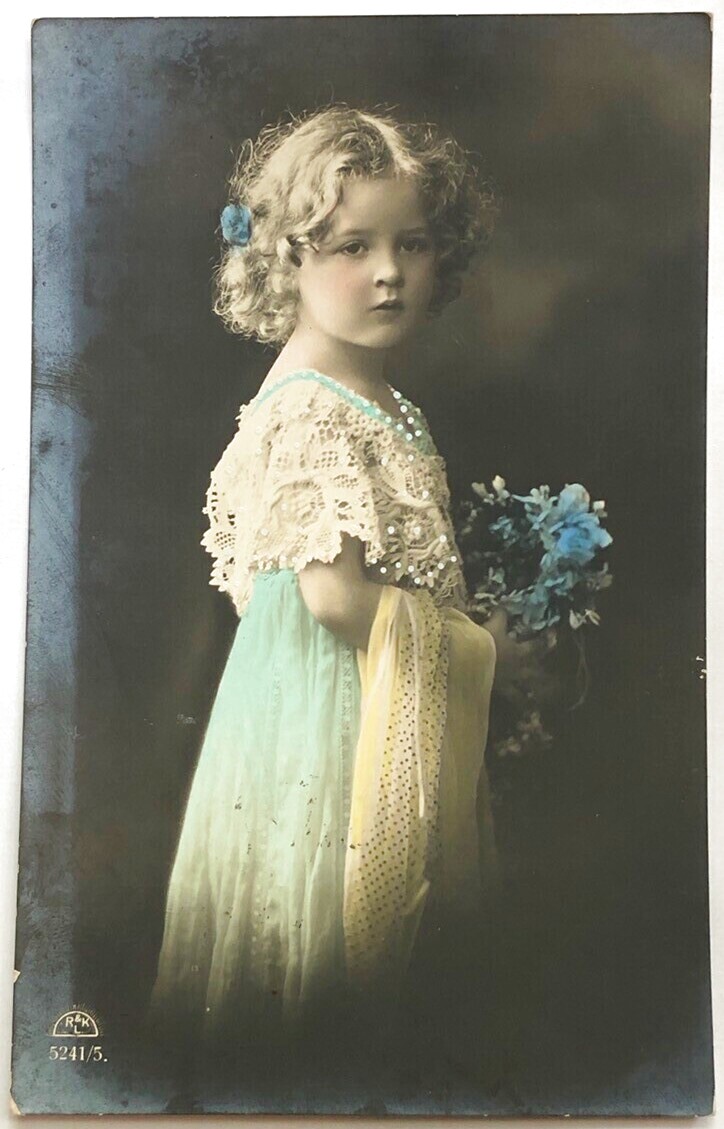 1910年頃 フランス アンティーク ポストカード 本物手を取る 女の子 男の子