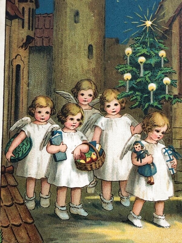 アンティークポストカード クリスマスの天使たち - コレクション